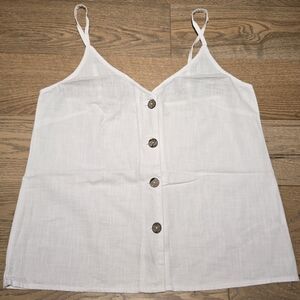 White Cotton Spaghetti Strap Top